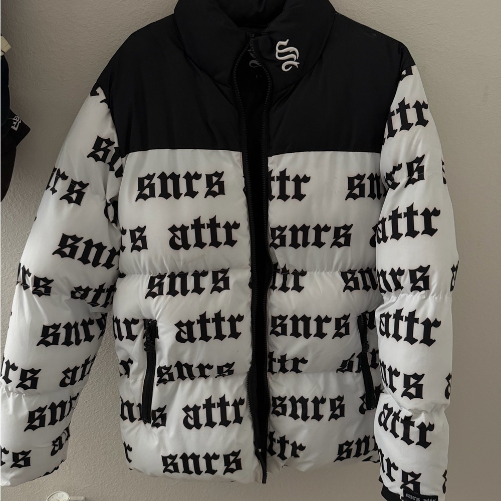 Black and White Puffer Jacket